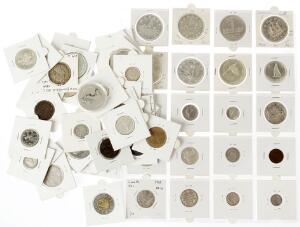 Canada, samling af diverse årgangsmønter med en del sølvmønter iblandt, i alt 58 stk. i varierende kvalitet