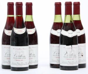 3 bts. Corton Grand Cru, Domaine Rapet Pere et Fils 1969  etc. Total 6 bts.