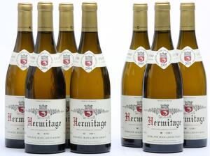 4 bts. Hermitage Blanc, Jean-Louis Chave 2004 A hfin.  etc. Total 7 bts.