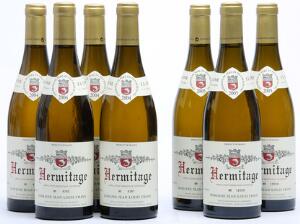 4 bts. Hermitage Blanc, Jean-Louis Chave 2004 A hfin.  etc. Total 7 bts.