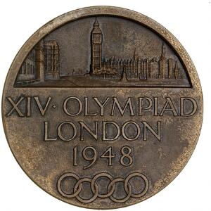 England, OL 1948, deltagermedaille i bronze, 60 g, 50 mm