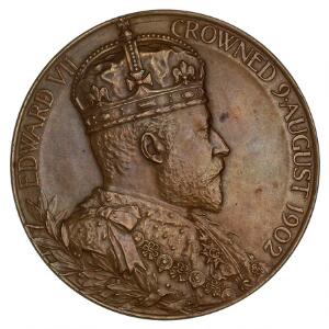 England, Edward VII - kroningsmedaille 9. august 1902, kobber, 56 mm, 81 g