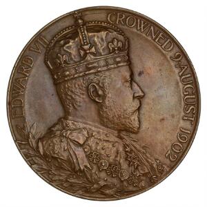 England, Edward VII - kroningsmedaille 9. august 1902, kobber, 56 mm, 81 g