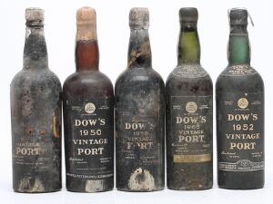 1 bt. Dows Vintage Port 1950 B tsus.  etc. Total 5 bts.
