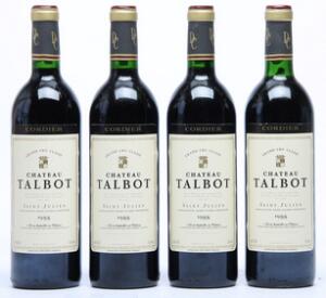 12 bts. Château Talbot, Saint - Julien. 4. Cru Classé 1988 A-AB bn. Owc.