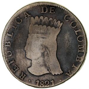 Colombia, 8 realer 1821 BA JF, KM 6