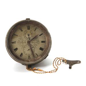 Kronometer af messing mærket Bliss  Creighton New York No. 1153. Diam. 11 cm.