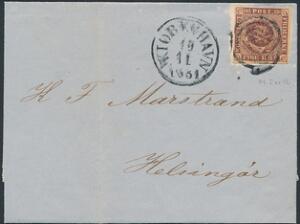 1851. 4 RBS Ferslew. Pænt brev fra KJØBENHAVN 19.11.1852, sendt til Helsingør