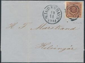 1851. 4 RBS Ferslew. Pænt brev fra KJØBENHAVN 19.11.1852, sendt til Helsingør