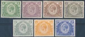 Kenya, Uganda and Tanganyika. 1922. George V. 1-10 Sh. 7 flotte høje værdier.