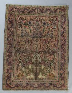 Semiantikt Tabriz tæppe, Persien. Klassisk design med livets træ. 20. årh.s første halvdel. 175 x 131.