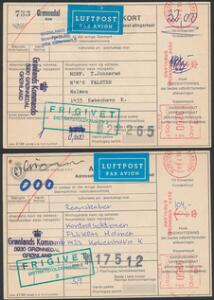 Flådestation Grønnedal. 3 adressekort fra Grønnadal til Holmen, København og H.M.S. Falster. Sjældent materiale
