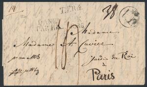 1820. Præfilatelistisk fodpostbrev sendt lokalt i København, med fodpoststempel type 4, i sort farve. Attest Møller.