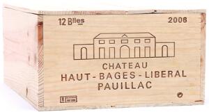 12 bts. Château Haut Bages Liberal, Pauillac. 5. Cru Classé 2006 A hfin. Owc.