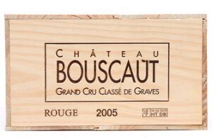 12 bts. Château Bouscaut Grand Cru Classé, Pessac-Léognan 2005 A hfin. Owc.