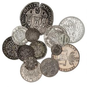 Tyskland, Hamburg, samling af diverse mønter fra 1623 til 1909, i alt 15 stk. i varierende kvalitet