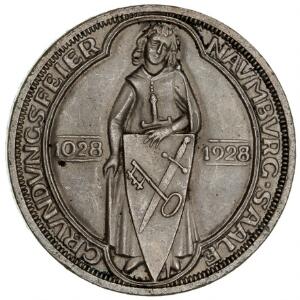 Tyskland, Weimar-republikken, 3 Reichsmark 1928, Naumburg. KM 57