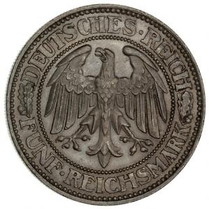 Tyskland, Weimar-republikken, 5 Reichsmark 1928A, Eichbaum, KM 56