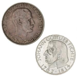Norge, 2 krone 1912, NM 8 Tyskland, 5 mark 1964 Fichte, J 393