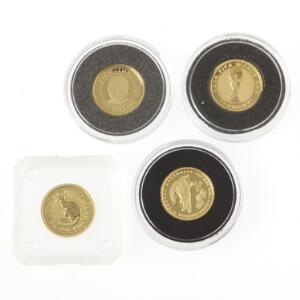 Verdens mindste guldmønter, 4 stk a 125 oz