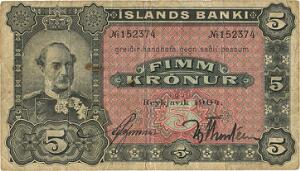 Island, 5 kr 1904, Sieg 15, Pick 10