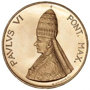 Vatikanet, medaille over Pave Paulus VI, R. Signorini, 28 mm, Au, 10,15 g 7501000