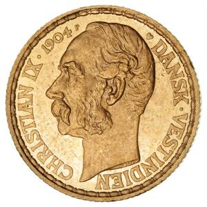 Dansk Vestindien, Christian IX, 20 francs  4 daler 1904, H 30, F 2