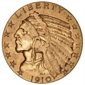 USA, 5 Dollars 1910 Indian Head, F 148