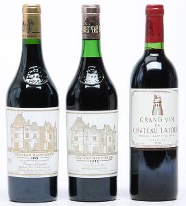 1 bt. Château Latour, Pauillac. 1. Cru Classé 1979 A hfin.  etc. Total 3 bts.