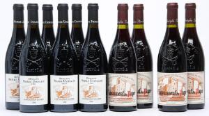 2 bts. Chateauneuf-du-Pape, Pierre Usseglio 2003 A hfin.  etc. Total 10 bts.