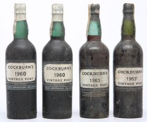 2 bts. Cockburns Vintage Port 1960 Bottled in DK. AB ts.  etc. Total 4 bts.