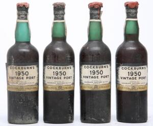 4 bts. Cockburns Vintage Port 1950 A-AB bn.