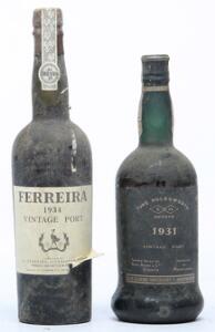 1 bt. Tuke Holdsworth Vintage Port 1931 Bottled in DK. AB ts.  etc. Total 2 bts.