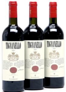 6 bts. Tignanello, Antinori, Toscana 2001 A-AB bn. Oc.