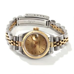 Damearmbåndsur af stål og guld. Model Oyster Perpetual Datejust. Kassediam. ca. 26 mm. 1998.