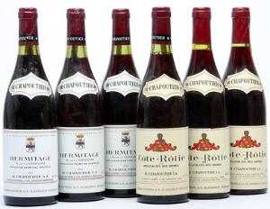 3 bts. Cote Rotie, M. Chapoutier 1978 A hfin.  etc. Total 6 bts.