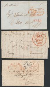 England. 1800-1851. 3 gamle breve.