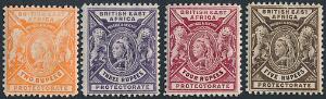 British East Africa. 1896. 2, 3, 4 og 5 Rupees. 4 pæne ubrugte høje værdier. SG £ 245