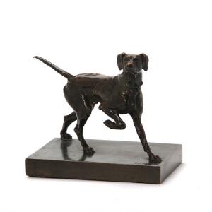 Pierre-Jules Mene, efter Figur af bronze i form af hund. Sign. P.J. Méne. 20. årh. H. 21 cm.