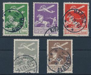1925-1929. Gl. Luftpost. Komplet stemplet sæt
