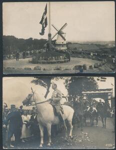 1920. SØNDERBORG-FLENSBORG poststempel på 2 fotopostkort fra Genforeningen.