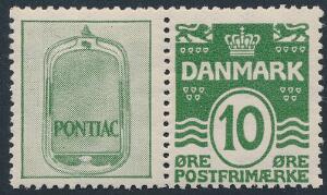 Pontiac. 10 øre, grøn. Postfrisk. AFA 4500