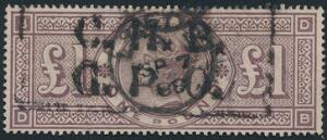 England. 1884. Victoria. 1 £. brunlilla. W 49 Imperial Crowns. SG £ 2400