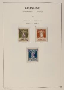 Grønland. 1905-2006. God samling med Pakkeporto KOMPLET incl. alle kartonpapir, Amerikanerudgave, Danmark Befriet og Ændrede Farver m.v.