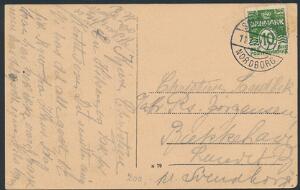 SØNDERBORG-NORDBORG. Bureaustemepl på brevkort 11.7.1928
