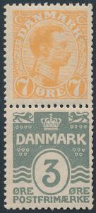 1919. Automat. 7-3 Øre, orange-perlegrå. Postfrisk par. AFA 2600