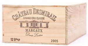 12 bts. Château Desmirail, Margaux. 3. Cru Classé 2005 A hfin. Owc.