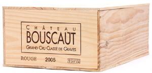 12 bts. Château Bouscaut Grand Cru Classé, Pessac-Léognan 2005 A hfin. Owc.