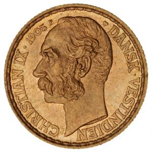 Dansk Vestindien, Christian IX, 20 Francs  4 Daler 1905, H 30