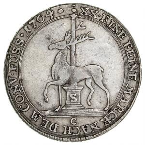 Tyskland, Stolberg-Stolberg, 23 Thaler Gulden 1764C, KM 277